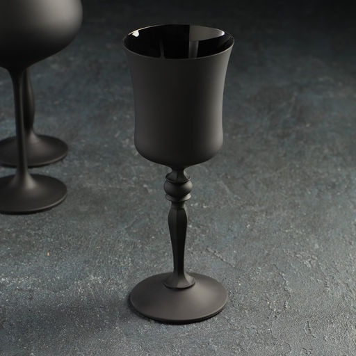 Набор бокалов для вина из хрустально стекла «Магнолия», 350 мл, цвет чёрный