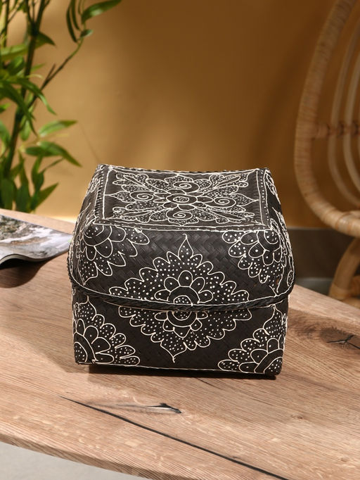 Корзинка плетёная «Бонтанг», 24×24×15 см, бамбук, тёмная