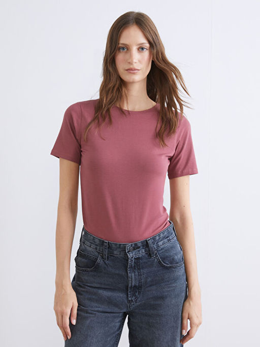 Bisiklet Yaka Kad?n Ti??rt