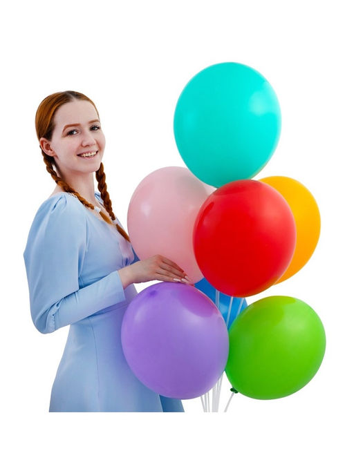 Воздушные шары латексные 14", пастель, 50 шт., МИКС