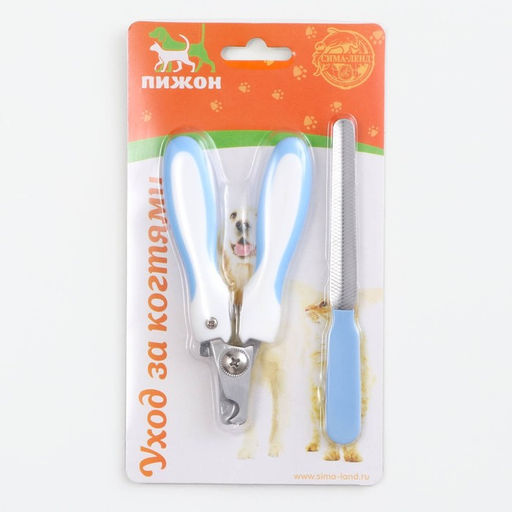 Набор для когтей Гармония: когтерез боковой (отверстие 8 мм) и пилка для когтей, голубой - Пижон фото 5