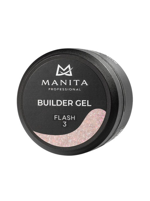 Manita Professional Гель моделирующий для ногтей с хлопьями юки / Builder Gel Flash №03, 15 мл
