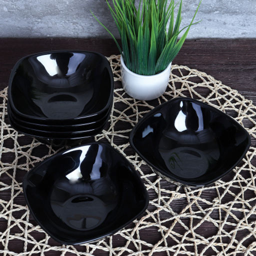 Набор квадратных салатников 6 штук 220 мл 140 мм черный / BNFW55T (Black) /12/ - Галеонтрейд фото 3