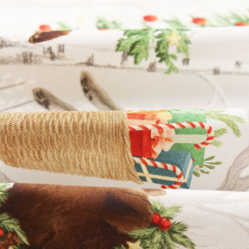 Полотенце новогоднее кухонное Этель Лесные звери 40х70 см, 100% хл, саржа 190 г/м2  фото 3