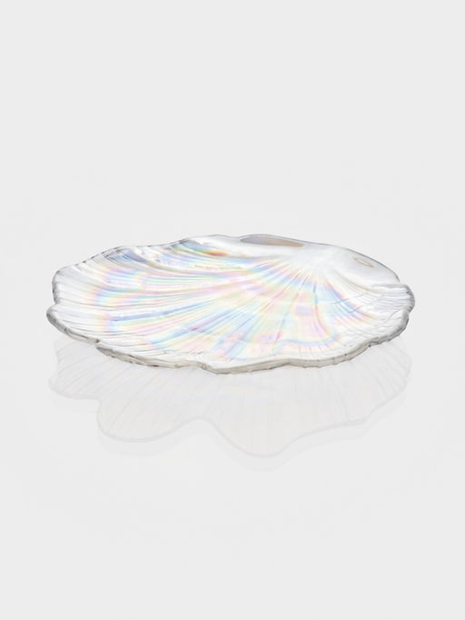 Блюдо сервировочное «Ракушка», 19×2 см, стекло, перламутр