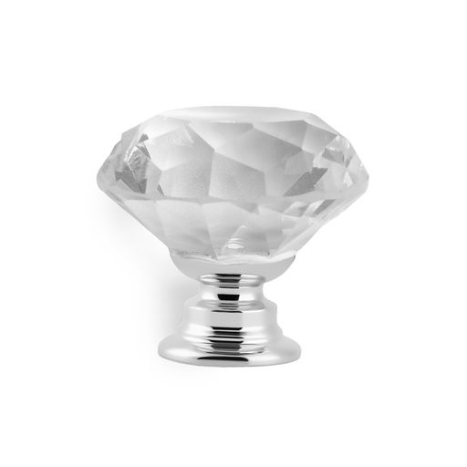 Цена за 2 шт. Ручка-кнопка CAPPIO «Алмаз», стеклянная, d=30 мм