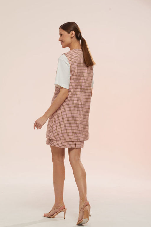 Костюм Lars Style 753 молочный/розово-кофейная клетка