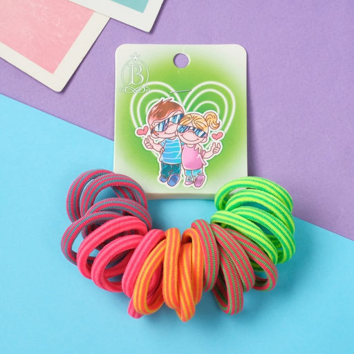 Цена за 4 шт. Резинки для волос «Амурные дела», набор 20 шт., любовь, 2.5 см, полоски