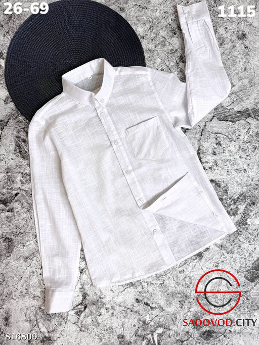 Рубашка для мальчика из хлопка с длинным рукавом