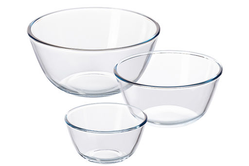 Набор салатников 3 пр. 800 мл 15*15*8 см + 1,6 л 19*19*9,5 см + 2,7 л 23*23*11 см "Crystal glass"