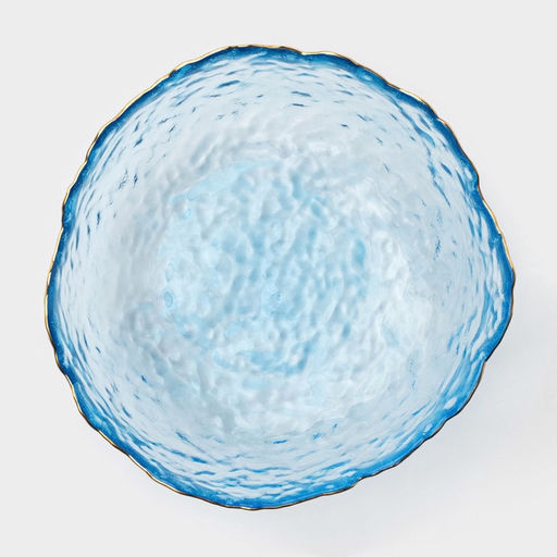 Салатник «Вулкан», 680 мл, 16×16×7.5 см, стекло, голубой