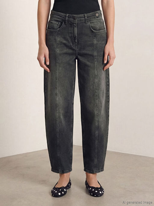 Barrel Fit Kad?n Jean Pantolon