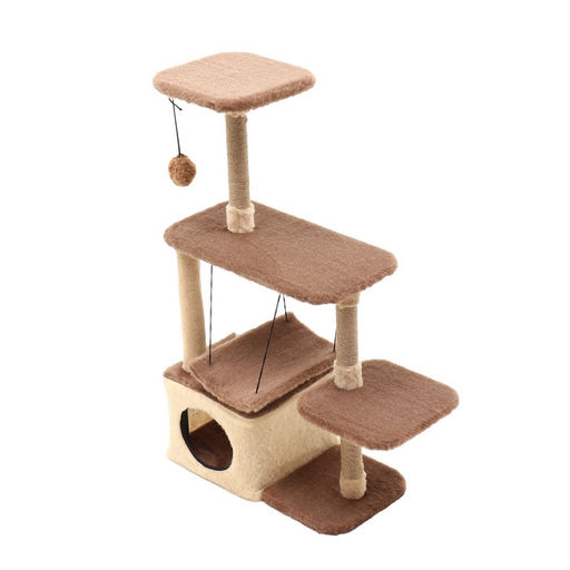 Комплекс для кошек, 33×76×105 см, разборный, с когтеточкой, с гамаком, бежевый