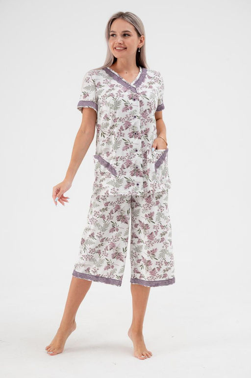 Пижама женская из кулирки Ворожея укроп - Амадэль фото 4