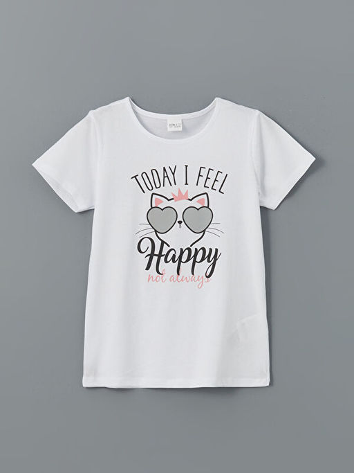 Bisiklet Yaka K?z ?ocuk ?ortlu Pijama Tak?m?