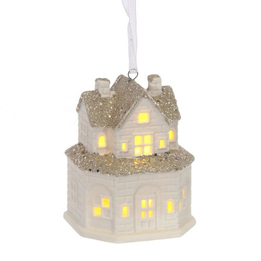 Украшение новогоднее "Домик" с подсветкой (LR44x2), L7 W5 H10 см, 3в.