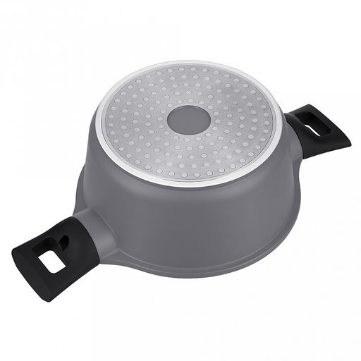 Кастрюля с антипригарным покрытием Moderno 4,2л, д24см, h17,5см, s1,8мм, дно s5мм, литой алюминий, стеклянная крышка с силиконовый ободом, бакелитовая ручка с покрытием soft-touch, Regent (Китай) Подходит для всех видов плит, включая индукционн - Домашняя мода фото 3