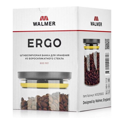 Банка для хранения Walmer Ergo, 0.6 л, цвет прозрачный  фото 6
