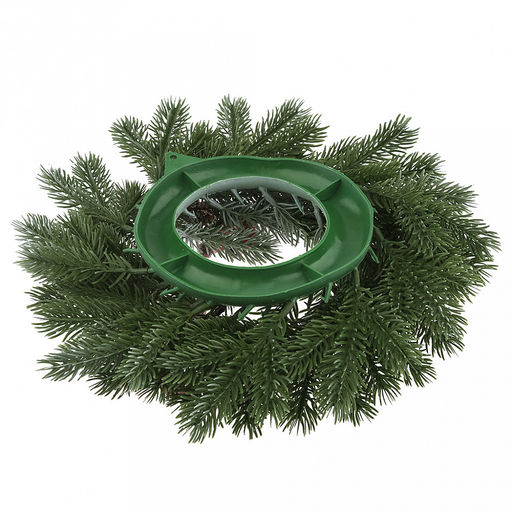Декоративный венок "Елка с ягодой" д29см, пластик, зеленый патина (Россия)