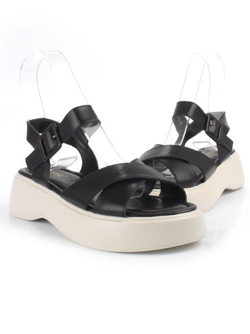 08-PEY256-2 BLACK Босоножки женские (натуральная кожа)