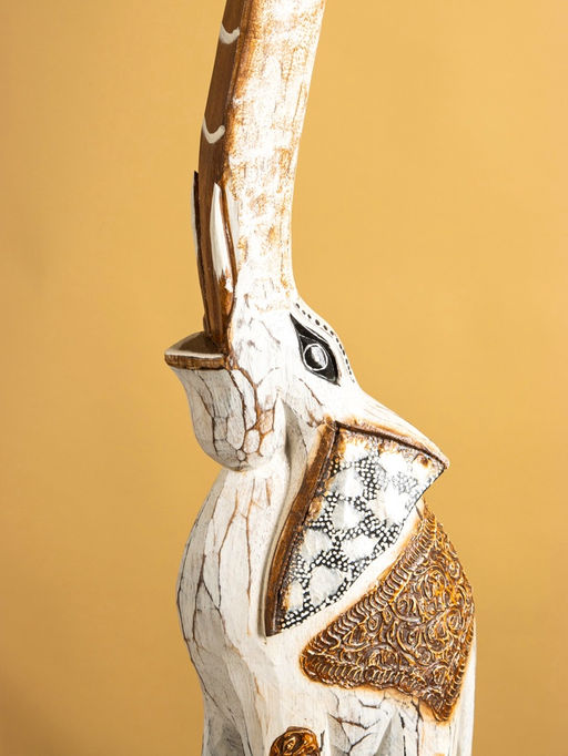 Сувенир «Слон», 28×17×200 см, дерево, белый