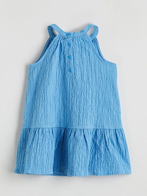 Halter Yaka Dokulu K?z ?ocuk Elbise