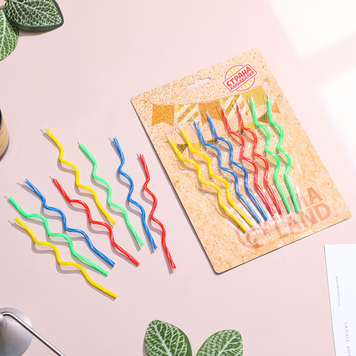 Свечи для торта, набор 8 шт, витые, 17 см - Страна карнавалия фото 4