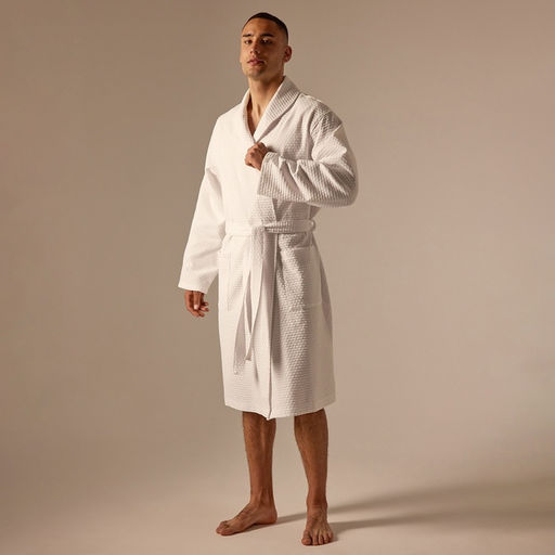 Халат вафельный мужской SL HOME: Waffle «Блан де Блан», размер L, хлопок 100%, белый