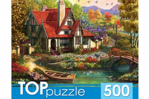 TOPpuzzle 500 элементов "Домик у пруда" (ХТП500-4228)