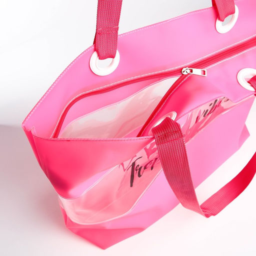 Сумка пляжная Tropical vibes, 50*35*11 см, розовый цвет - Nazamok фото 6