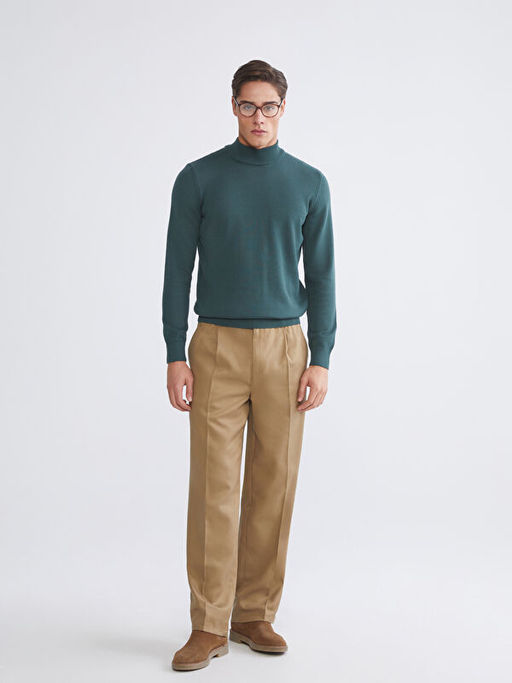 Yar?m Bal?k?? Yaka Erkek Triko Kazak