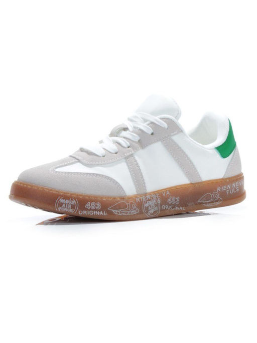 05-6016-2 WHITE/BEIGE Кроссовки женские (искусственные материалы) - No name фото 6