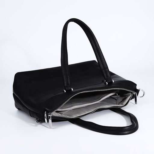 Сумка-тоут на молнии, 2 наружных кармана, цвет чёрный - Simaland фото 7