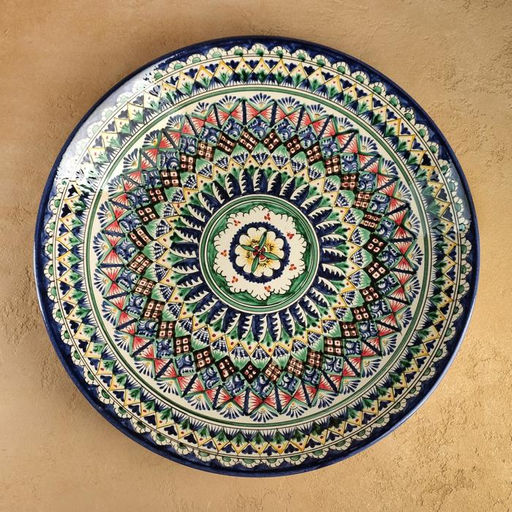 Ляган узбекский Риштанская Керамика, d=42 см, МИКС