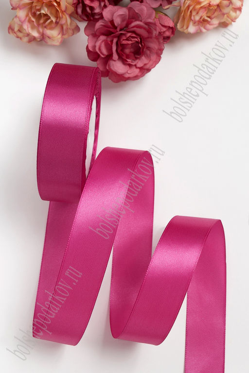 Лента атласная 2,5 см*25 ярд (SF-1357) фукси №130