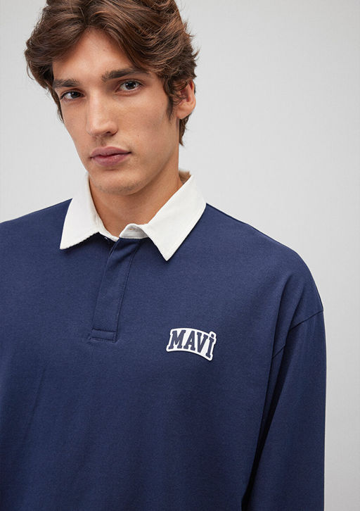 Mavi Logo Bask?l? Lacivert Polo Sweatshirt  фото 6