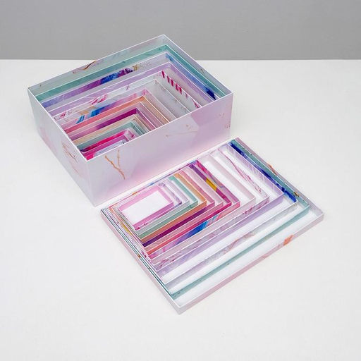 Набор коробок 15 в 1, упаковка подарочная, «Текстурный», 12×6.5×4 см - 46.5×30×17.5 см