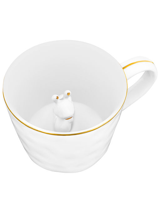 Кружка 300 мл 14*10*7,5 см Улитка с фигуркой внутри, белый с золотом, фарфор - Elan gallery фото 6