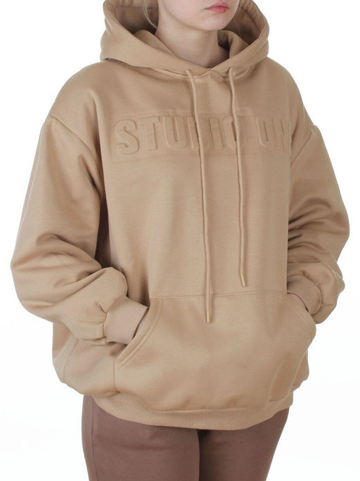 2811 BEIGE Худи унисекс женское (95% хлопок, 5% спандекс)