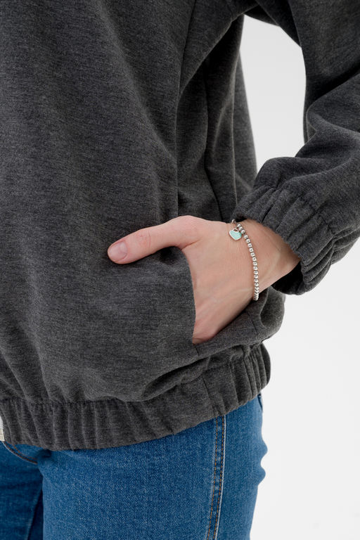 Бомбер из коттон фита антрацит макси - Амадэль фото 15