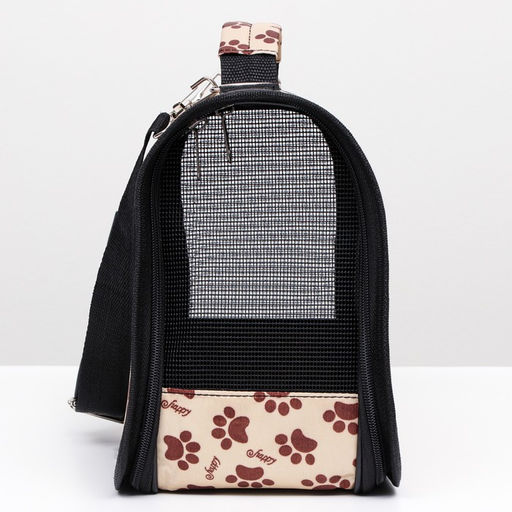 Сумка-переноска каркасная Лапки Happy, размер S, 37,5 х 17 х 22 см, бежевая - Пижон фото 4