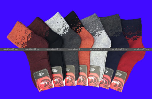 Цена за 12 пар. Зувей носки женские внутри махра с рисунком арт. 2531 36-41 (фактически 36-41) фото 5