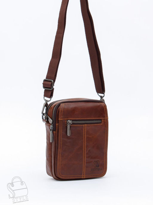 Сумка мужская кожаная 8611S brown Fuzhiniao