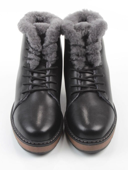 04-5606-2 BLACK Ботинки зимние женские (натуральная кожа, 100% шерсть)