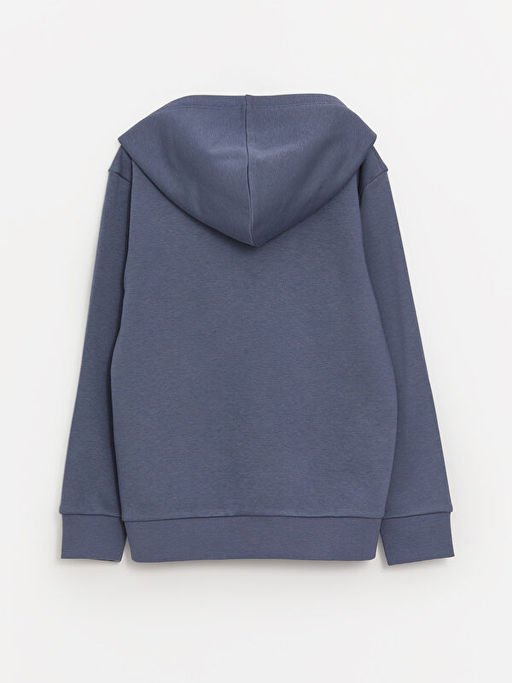 Bask?l? Uzun Kollu Erkek ?ocuk Hoodie - Waikiki фото 2