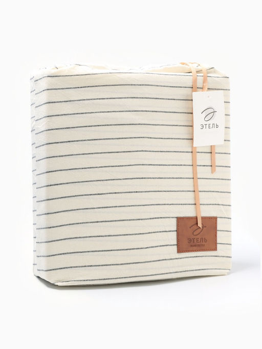 Постельное бельё евро «Этель» White stripes, жатый хлопок