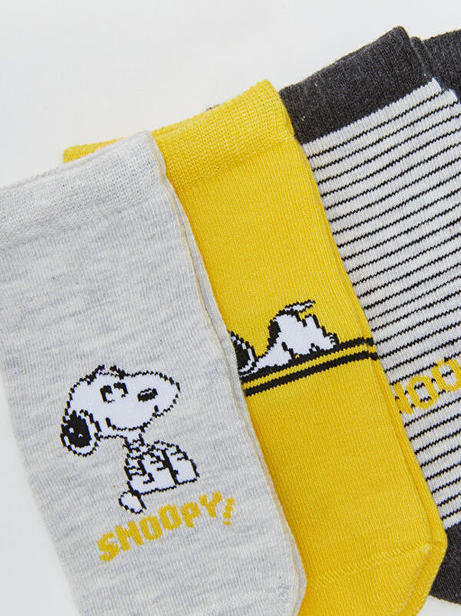Snoopy Bask?l? Erkek Bebek Soket ?orap 4l? - Waikiki фото 3