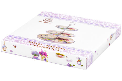 Блюдо-этажерка 3-х ярусная Лаванда 27*27*34 см NEW BONE CHINA - Elan gallery фото 5