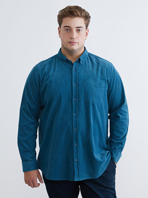 Regular Fit Uzun Kollu Kadife Erkek G?mlek