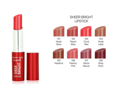 Golden Rose Помада MOOD SHEER BRIGHT LIPSTICK тон 102